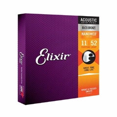 Encordoamento Elixir Acoustic Guitar Nanoweb Calibre 0.11/0.52 Custom Light 1102