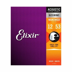 Encordoamento Elixir Acoustic Guitar Nanoweb 0.11/0.52 Custom Light 1102 - comprar online