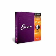 Encordoamento Elixir Acoustic Guitar Nanoweb Phosphor Bronze 0.10/0.47 Extra Light 16002