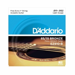 Encordoamento Violão D'Addario 0.11 Bronze 85/15 EZ910-B