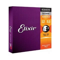 Encordoamento Elixir Acoustic Guitar Nanoweb 0.11/0.52 Custom Light 1102