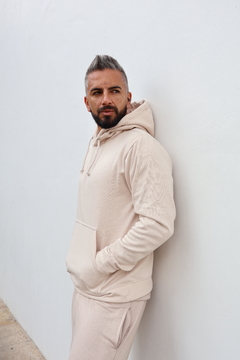 Hoodie En Algodon Beige - EVOT