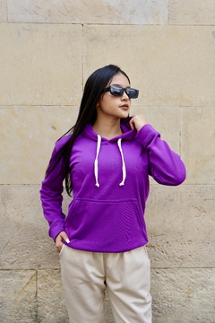 Hoodie Unisex En Algodon Morado