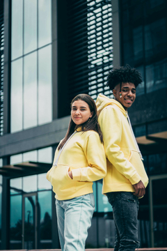 Hoodie Unisex En Algodon Amarillo