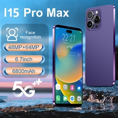 Imagem do I15 pro max telefone celular, telefone celular, tela cheia 6.7 polegadas, identi