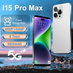 Imagem do I15 pro max telefone celular, telefone celular, tela cheia 6.7 polegadas, identi