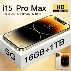 I15 pro max telefone celular, telefone celular, tela cheia 6.7 polegadas, identi