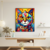 Quadro Decorativo Gato em Cores 03