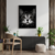 Quadro Decorativo Rosto Felino Preto e Branco 02