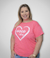 T-shirt Plus Size - Good Vibes (Rosa Neon)