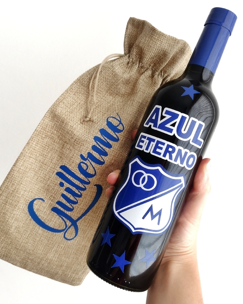 Botella de vino personalizada Equipo de fútbol