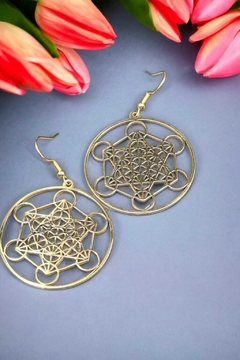 Aretes cubo de Metatron 2 tamaños - tienda en línea