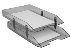 CHAROLA PAPELERA ACRILICA 2 NIVELES OFICIO MAE