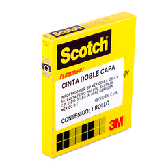 CINTA DOBLE CAPA SCOTCH 12X 33 TRANSPARENTE