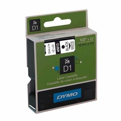 CINTA DYMO D-1 1/2 BLANCA/NEGRO