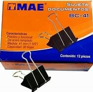 CLIP SUJETADOCUMENTOS C/12 41MM 1 5/8"´MAE