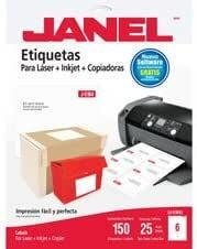 ETIQUETA LASER+INKJET JANEL C/150 8.5 X 10.2cm.