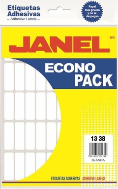 ETIQUETA ADHESIVA JANEL ECO 13 X 38 BLANCA.