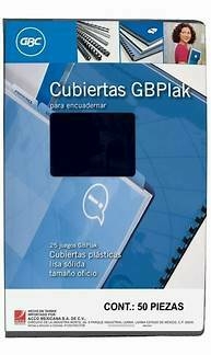 CUBIERTA GBPLAK OFICIO LISO NEGRO GBC