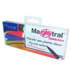 MARCADOR P/PIZARRON MAGISTRAL DIDACTICO FINO C/4 AZOR