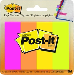 POST IT SEPARADORE NEON 2.22 X 7.3 CM 4 COL 3M