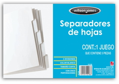 SEPARADOR WILSON JONES 5 DIV. BLANCO