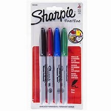 MARCADOR PERMANENTE SHARPIE FINO ESTUCHE 4 BASICOS