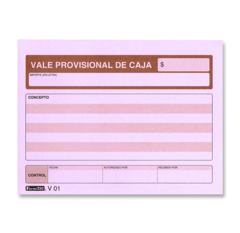 BLOCK VALE PROVISIONAL DE CAJA FORMITEC