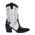 Bota Feminina Texana Western em Couro Branco e Preto - comprar online