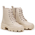 Coturno Botinha Bota Feminina Blogueira Tratorada Off White