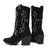 Bota Feminina Texana Western em Couro Preto Fosco - Kesper Club