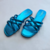 Sandalias Azules Metalicas