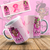 CANECA BRANCA PERSONALIZADA - OUTUBRO ROSA - BONECA