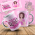 CANECA BRANCA PERSONALIZADA - OUTUBRO ROSA - BONECA