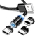 CABO MAGNETICO 3 EM 1 - USB-A PARA MICRO USB / LIGHTNING / TIPO C - HREBOS na internet