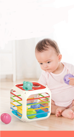 Cubo Mágico. Brinquedos para o bebê, divertido e didático, de 6 a 12 meses, ajuda no desenvolvimento da coordenação motora criança. - comprar online