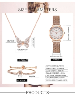 IBSO BOERNI AIBISINO: Design feminino, conjunto de pulseira colar e relógio. O presente perfeito para mulheres de bom gosto. - ÁGUIASHOPPING