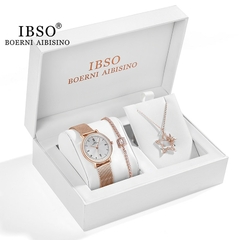 IBSO BOERNI AIBISINO: Design feminino, conjunto de pulseira colar e relógio. O presente perfeito para mulheres de bom gosto. - comprar online