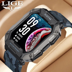 Imagem do LIGE-relógio inteligente para homens, bluetooth, tela de toque completa, relógio à Prova d'água 5ATM, o Relógio para o Homem Moderno.
