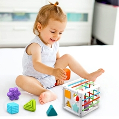 Cubo Mágico. Brinquedos para o bebê, divertido e didático, de 6 a 12 meses, ajuda no desenvolvimento da coordenação motora criança. - ÁGUIASHOPPING