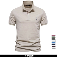 AIOPESON-Camisas Polo masculina de Algodão Manga Curta, a roupa certa para presentear quem você AMA, neste Verão.