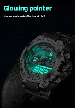 Imagem do Relógio Masculino, Estilo Militar, Digital Resistente até 50m. Relógio de Pulso Impermeável LED Quartzo R.