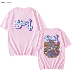 Camiseta Ghost Band para Feminino e Masculino, 100% Algodão, Estampada com manga curta para pessoas de bom gosto. - ÁGUIASHOPPING