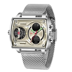 Imagem do LIGE Relógio masculino de luxo da melhor marca FOXBOX Fashion Relógio quadrado masculino casual esportivo. O Relógio do Homem Exigente.de