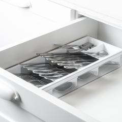 Organizador de Talheres Clear Branco Fechado - comprar online