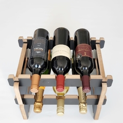 Vinoteca Apilable para 3 Botellas - Elegante Diseño en MDF Negro Mate - comprar online