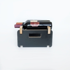 Vinoteca Apilable para 3 Botellas - Elegante Diseño en MDF Negro Mate en internet