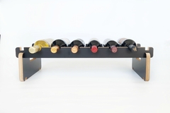 Vinoteca Apilable para 6 Botellas - Elegante Diseño en MDF Negro Mate