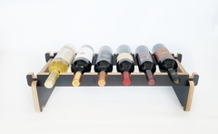 Vinoteca Apilable para 6 Botellas - Elegante Diseño en MDF Negro Mate - comprar online