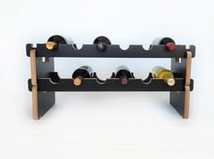 Imagen de Vinoteca Apilable para 6 Botellas - Elegante Diseño en MDF Negro Mate